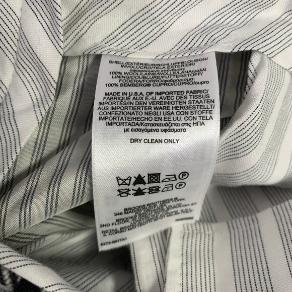 BLACK FLEECE Size 38 Black White Checkered Wool Notch Lapel Suit - Picture 13 of 13